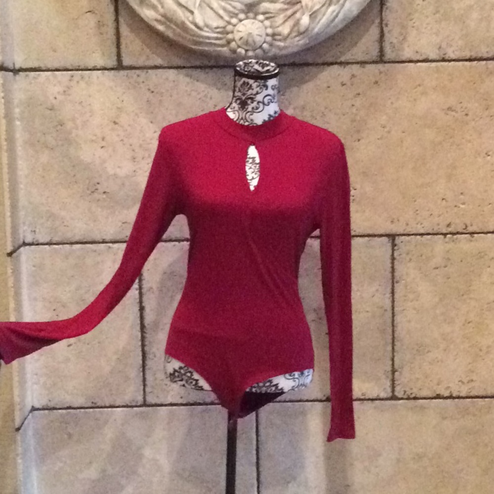 Red leotard with peek hole size large